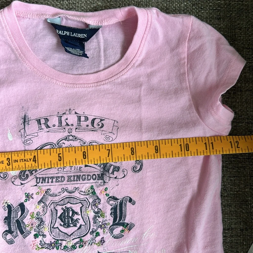 Ralph Lauren Girls Pink Short Sleeve T-Shirt Size 5